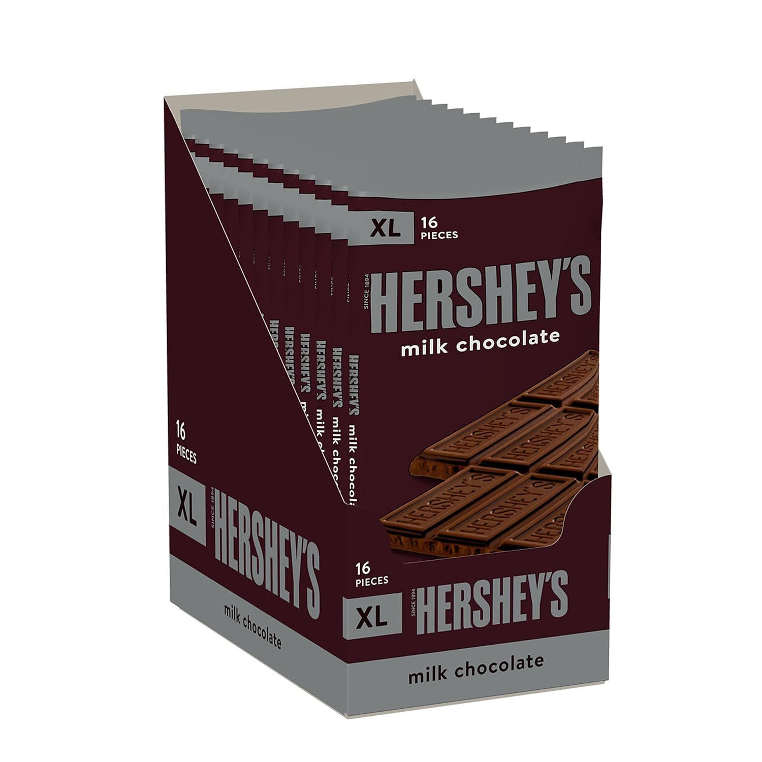 HERSHEY'S Milk Chocolate XL, Candy Bars, 4.4 oz (12 Count, 16 Pieces) | Amazon (US)