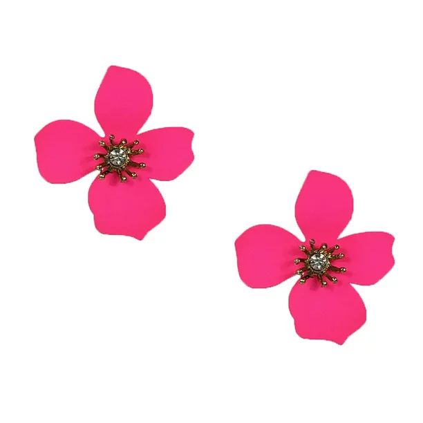 Jewelry Collection Paraiso Orchid Flower Stud Earrings, Bright Pink | Walmart (US)