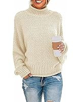 Saodimallsu Womens Turtleneck Oversized Sweaters Batwing Long Sleeve Pullover Loose Chunky Knit J... | Amazon (US)