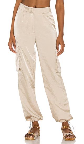 Seleste Drawstring Jogger Pant in cream | Revolve Clothing (Global)