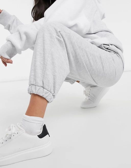 ASOS DESIGN Petite lounge oversized sweatpants in gray heather | ASOS (Global)