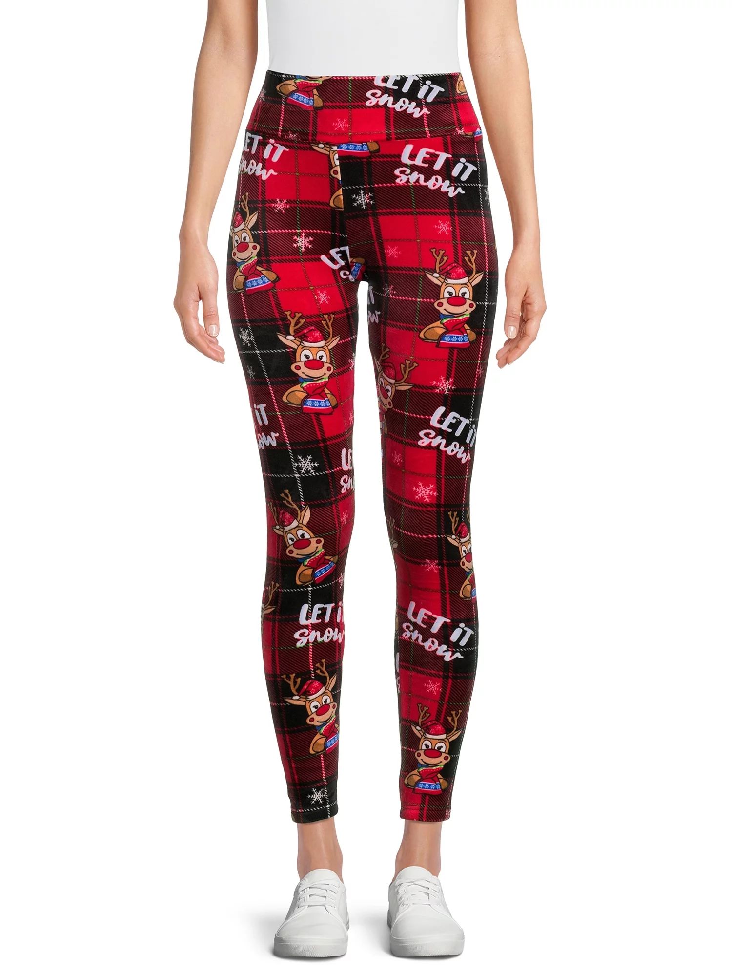 No Boundaries Juniors' Christmas Velour Leggings - Walmart.com | Walmart (US)