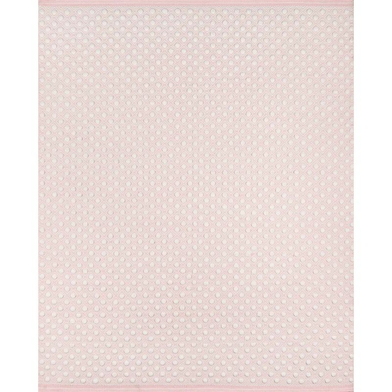 Langdon Polka Dots Handmade Flatweave Wool Area Rug in Pink | Wayfair North America