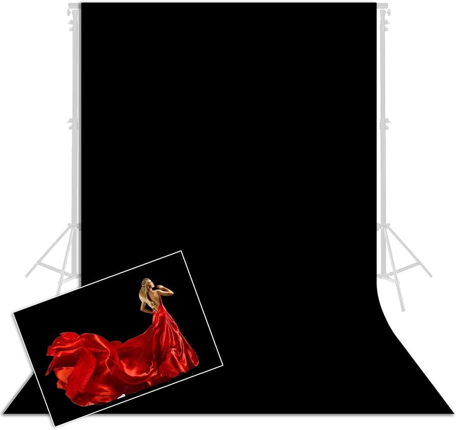 Prism 5x9 FT Brushed Organic Cotton Photo Backdrop, Black Screen Cloth Photography Back Drop Curt... | Amazon (US)