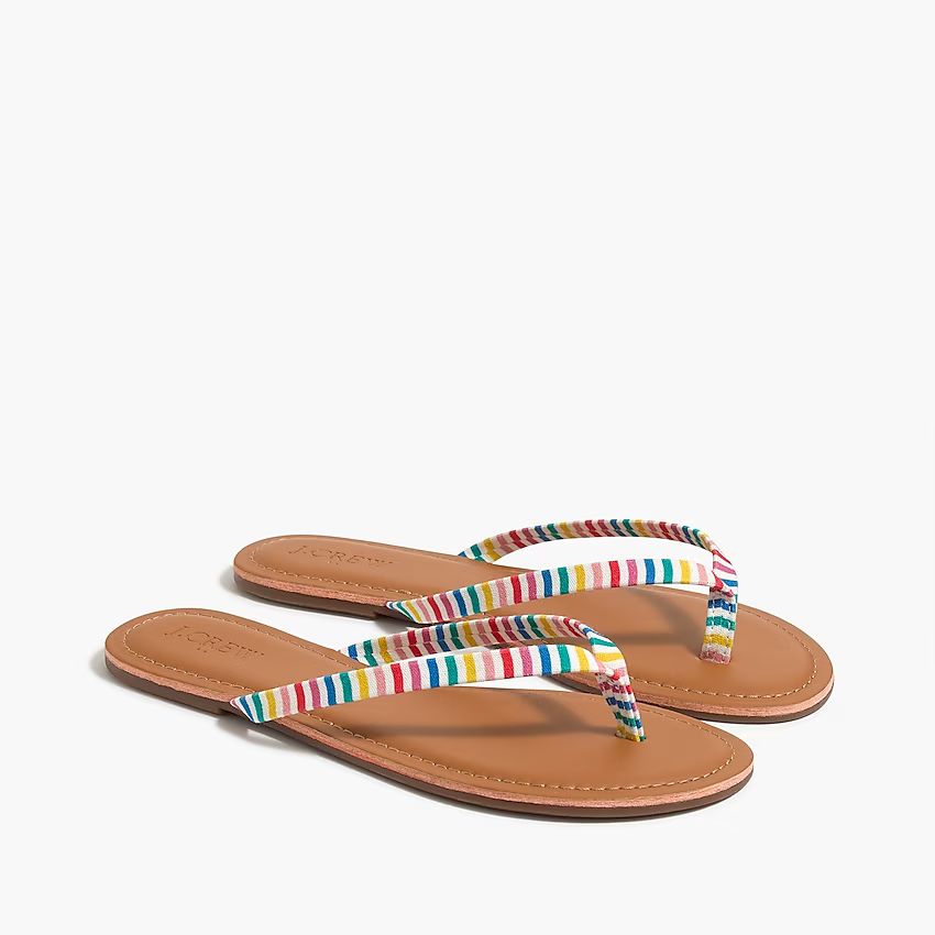 Rainbow-stripe easy summer flip-flops | J.Crew Factory