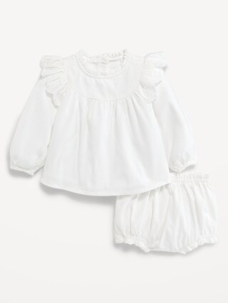 Long-Sleeve Ruffle-Trim Top and Bloomers Set for Baby | Old Navy (US)