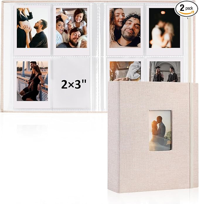 vivinin 2PCS Polaroid Photo Album, 2x3 Inch Pockets Mini Photo Album for 104 Pockets Hold 208 Pic... | Amazon (US)
