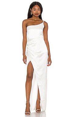 Nookie Grace One Shoulder Gown in Ivory from Revolve.com | Revolve Clothing (Global)