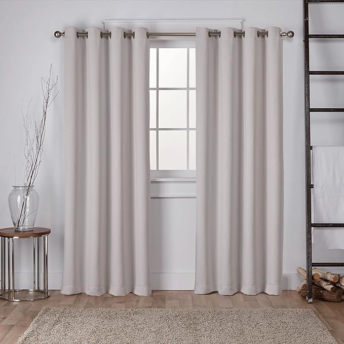 Exclusive Home Sateen Twill Woven Room Darkening Blackout Grommet Top Curtain Panel Pair, 52"x108... | Amazon (US)