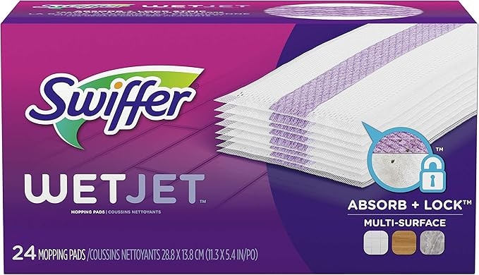 Swiffer WetJet Hardwood Floor Cleaner Spray Mop Pad Refill, Multi Surface, 24 Count | Amazon (US)