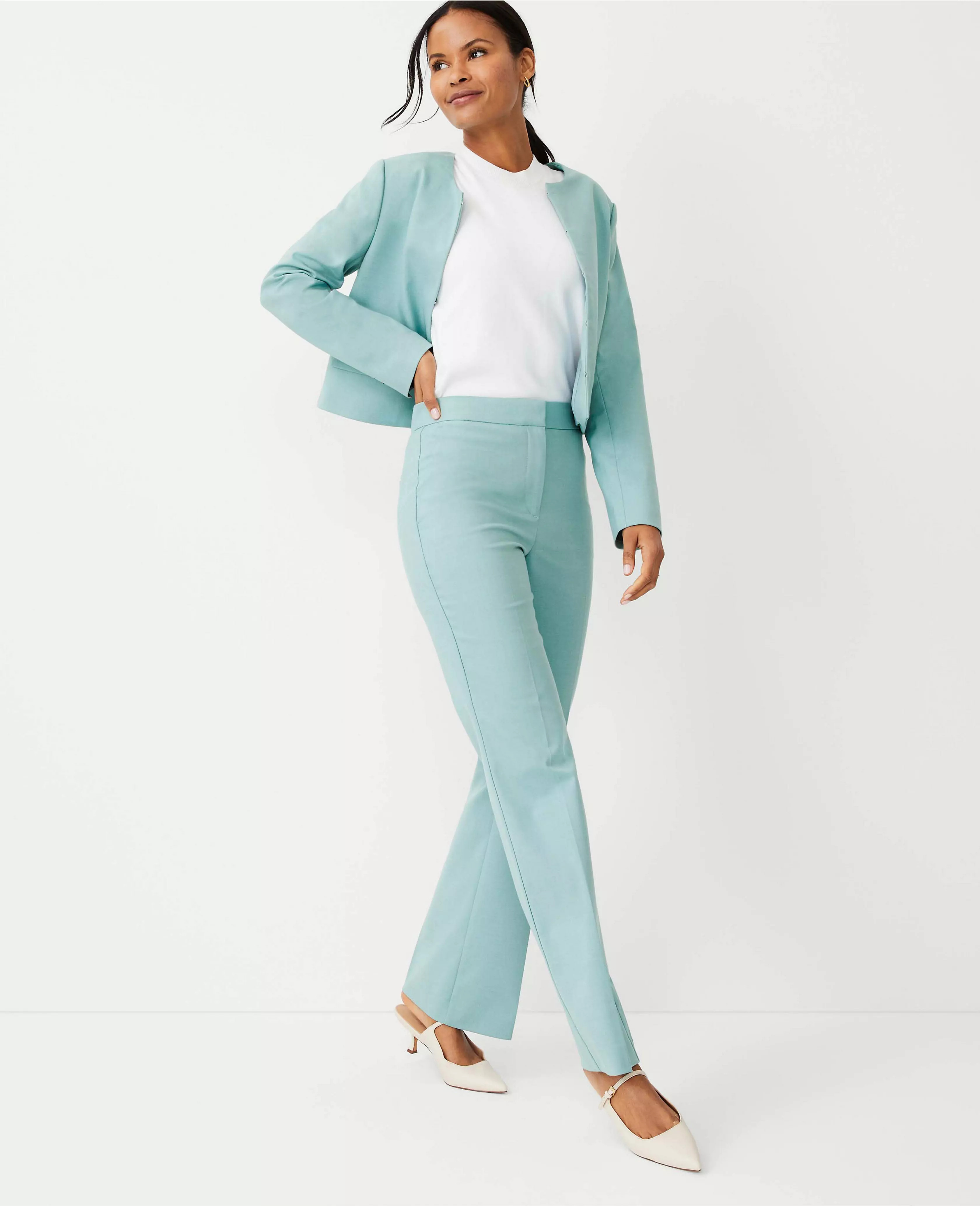 The High Rise Trouser Pant in Texture | Ann Taylor (US)