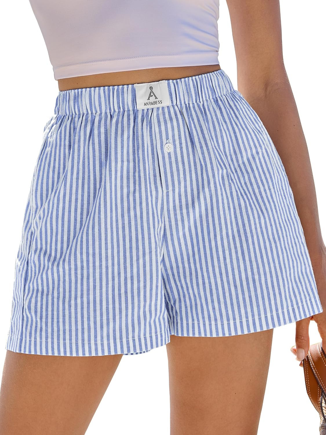 ANRABESS Boxer Shorts for Women Gingham Pajama 2026 Summer Casual Lounge Sleep Plaid Shorts Y2K Beach Bottoms | Amazon (US)