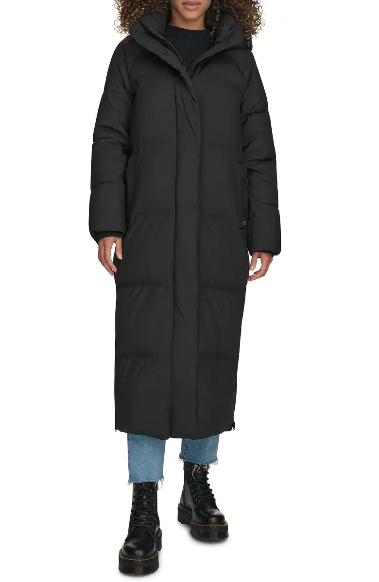 Water Resistant Side Zip Maxi Puffer Coat | Nordstrom