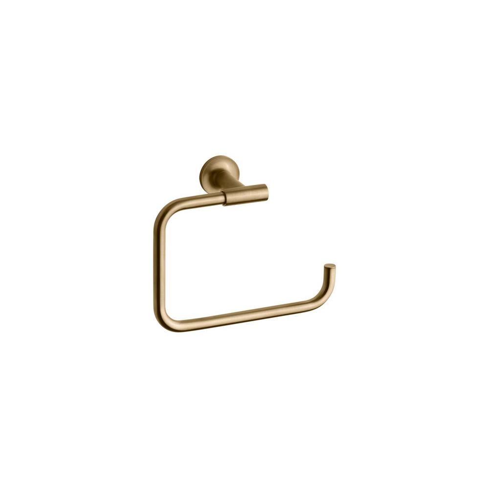 KOHLER Purist Towel Ring in Vibrant Moderne Brushed Gold | The Home Depot
