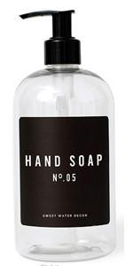 Sweet Water Decor 16 oz Clear Plastic Shower Gel Dispensers | Refill Body Wash Bottles | Refillab... | Amazon (US)