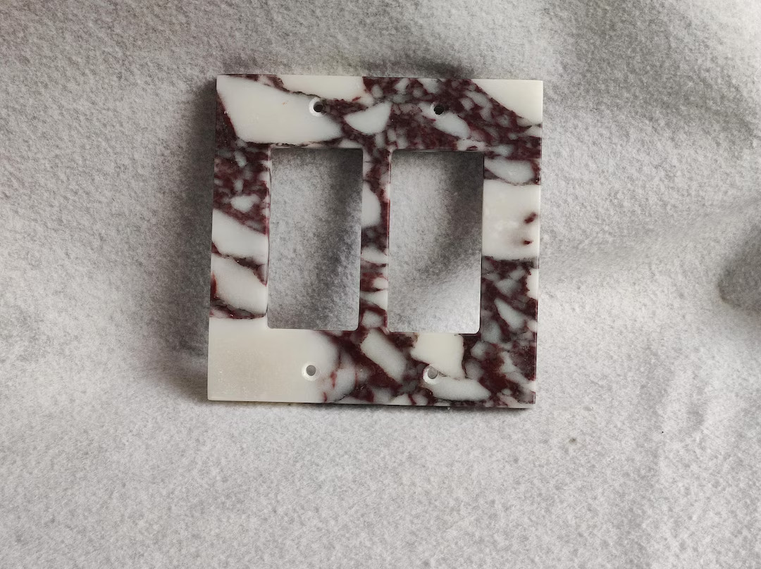 2-gang Decorator Light Switch Plate, Viola Marble, 2gang Double Rocker ,over Size - Etsy | Etsy (US)