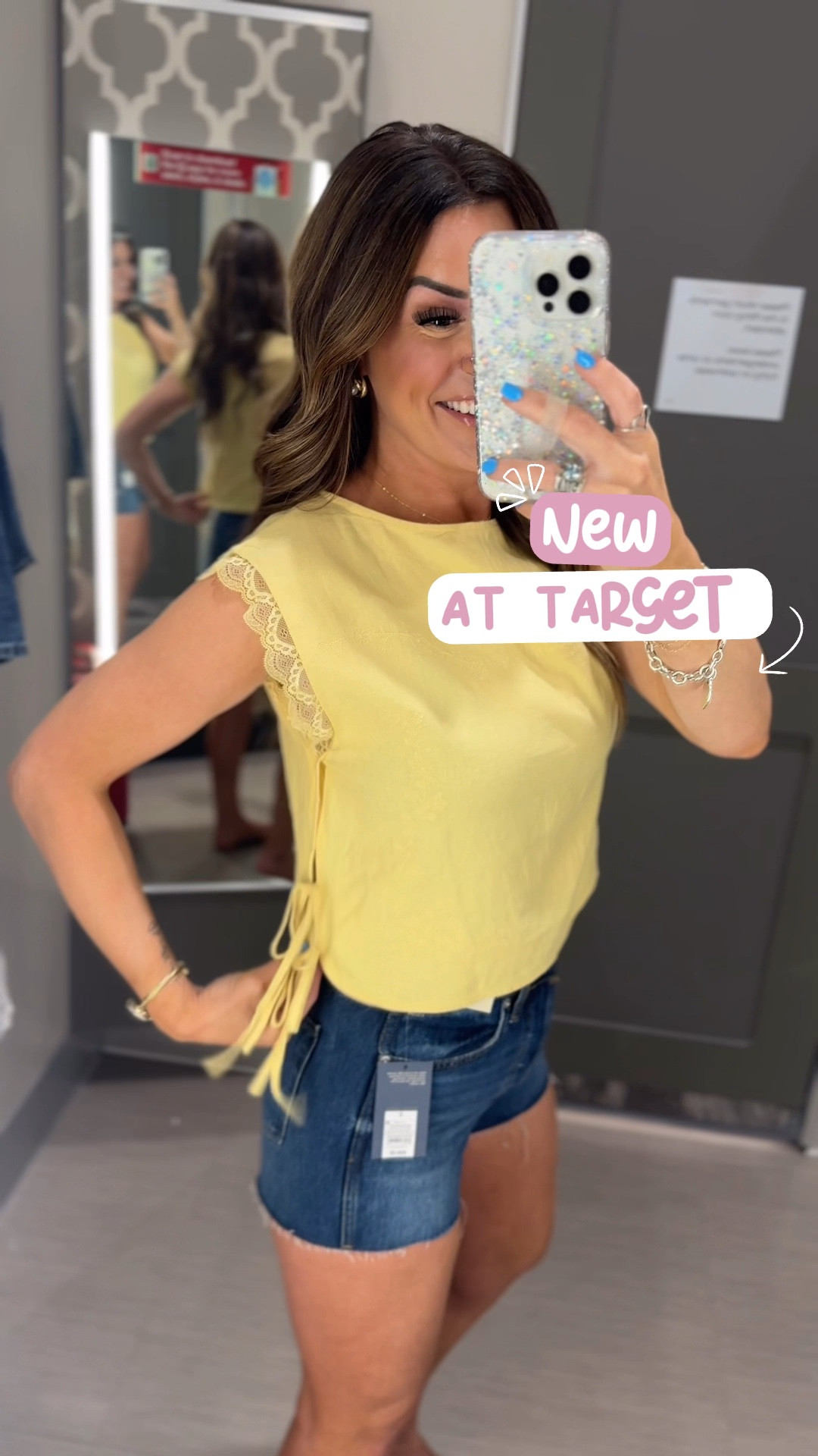 New at Target! I’m 5”6, usually a 0-2, XS/S, 32D, 140lb! 

Yellow Top: XS
Shorts: 2 (the dark wash run small, a 4 would have been better)
Set: XS in the top and  S in the bottoms. 
Striped Top: Wearing an XL (all my store had) would have loved the L (XL was just a little too big in the shoulders but I loved how it looked sizing up!) 
Yellow Sweater: XS
White Top: XS
A Line Shorts: 2, these run more TTS and are wider in the thighs. 
Blue Dress: Small 
Jacket: XS


#LTKSaleAlert #LTKootd #LTKgrwm