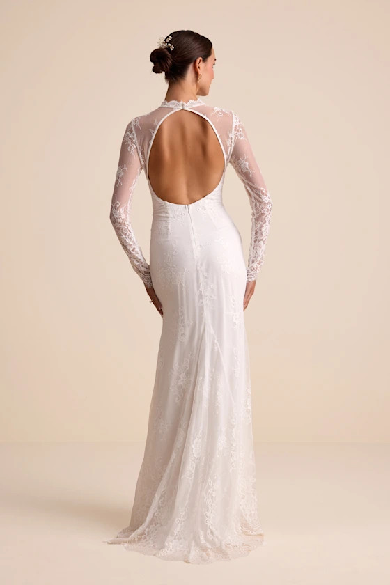 Laveau White Lace Bustier Backless Mermaid Maxi Dress | Lulus