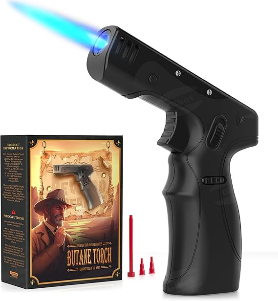 GIBOT Butane Torch Lighter Gun, Refillable Cooking Torch with Adjustable Flame & Safety Lock, Erg... | Amazon (US)