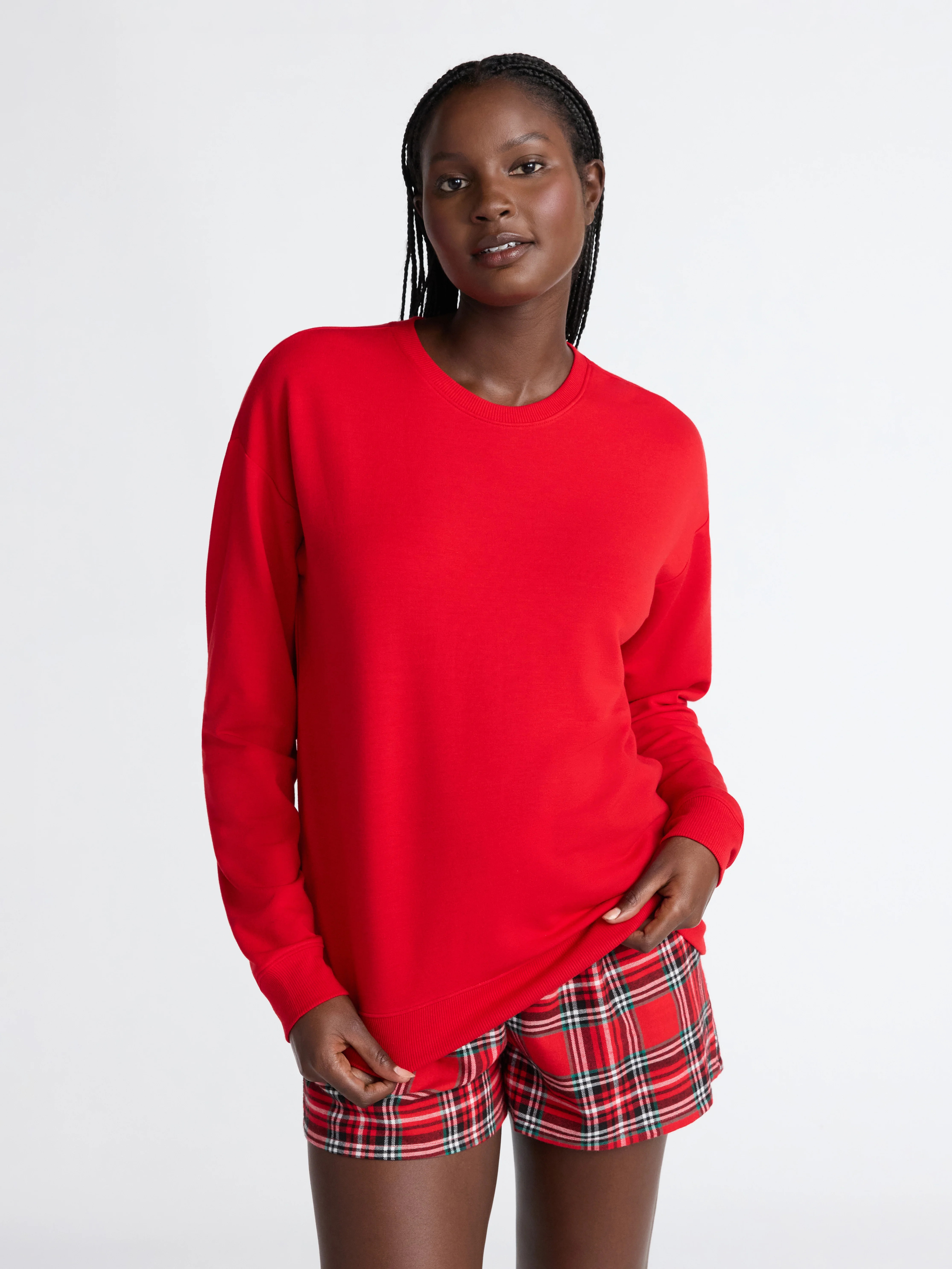 Joyspun Women's Fleece Drop Shoulder Sleep Top with Long Sleeves, Sizes XS-3X - Walmart.com | Walmart (US)