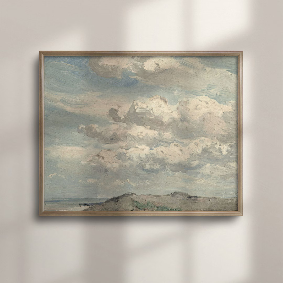 Vintage Cloud Landscape Oil Painting, Antique Art Nursery Wall Decor, Sky Art Poster, Landscape N... | Etsy (US)