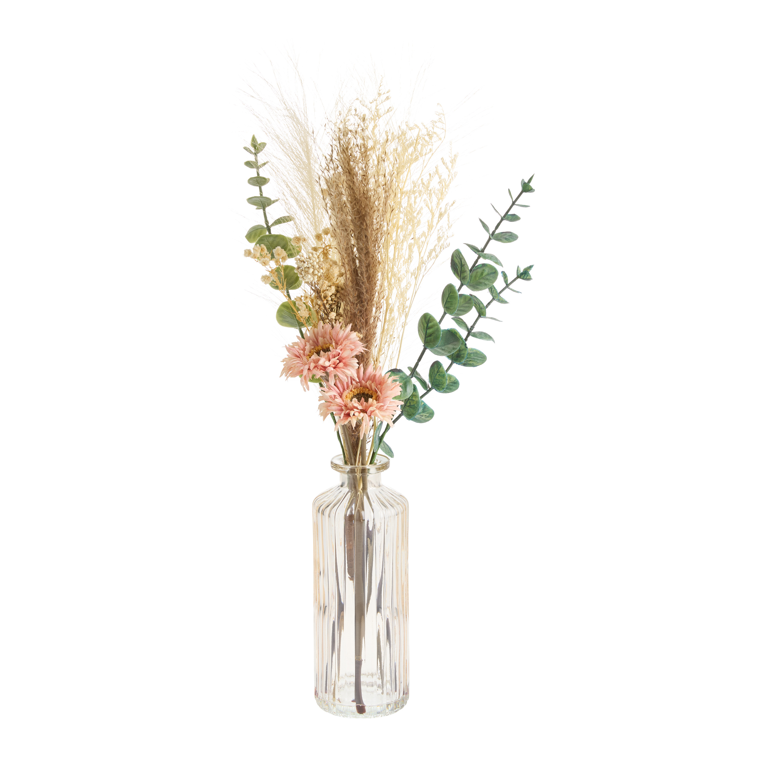 Faux Sunflower Floral Arrangement with Glass Vase | World Market