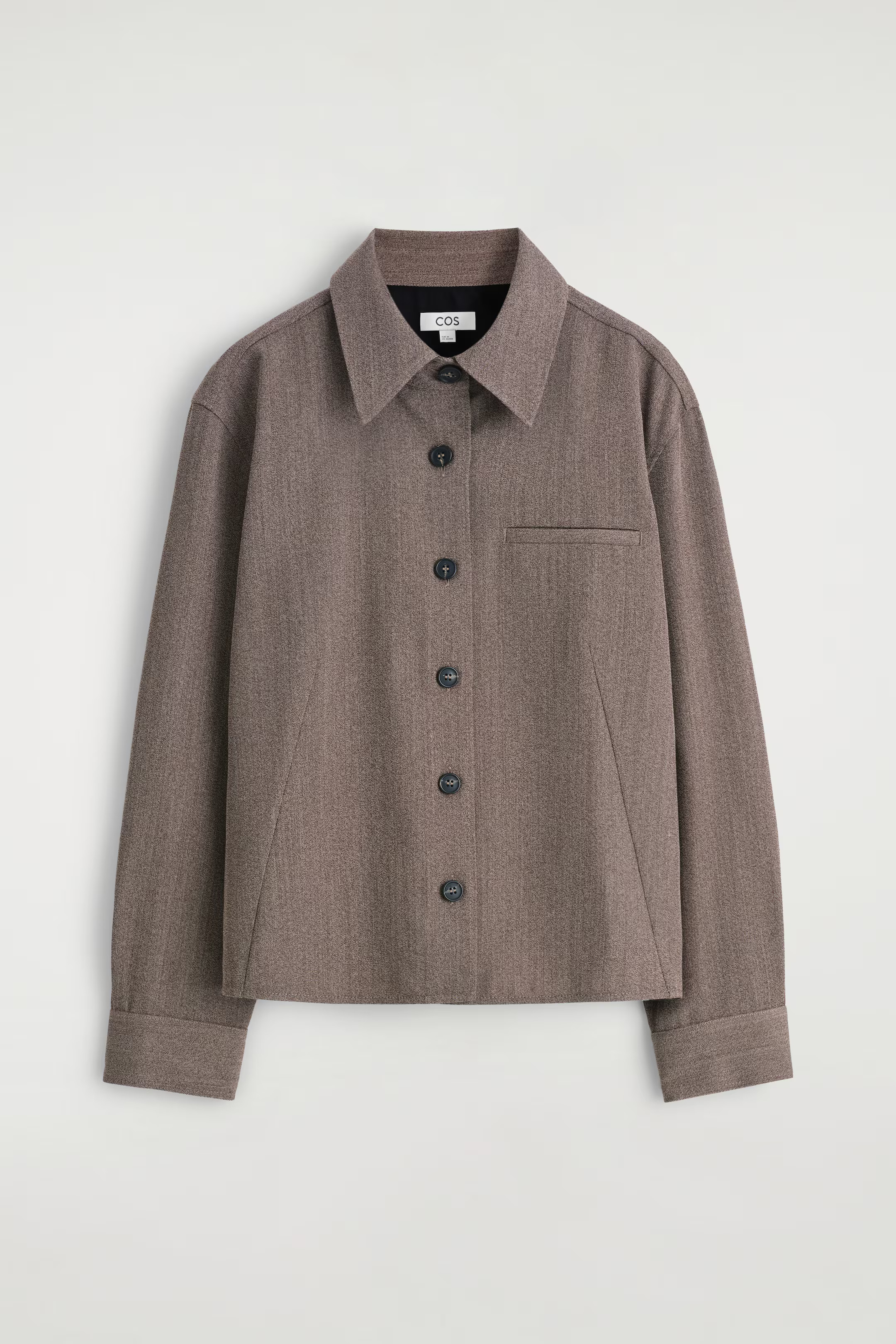 WOOL-BLEND SHIRT - BROWN MÉLANGE | COS | COS UK