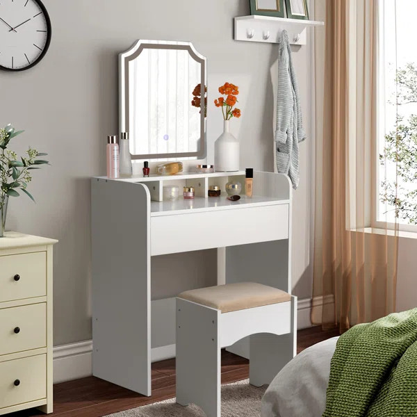 Parsonage Vanity Set with Stool and Mirror | Wayfair North America