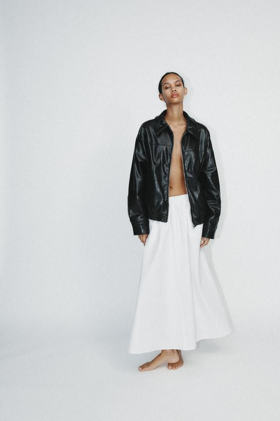 LEATHER EFFECT BOMBER JACKET | Zara UK