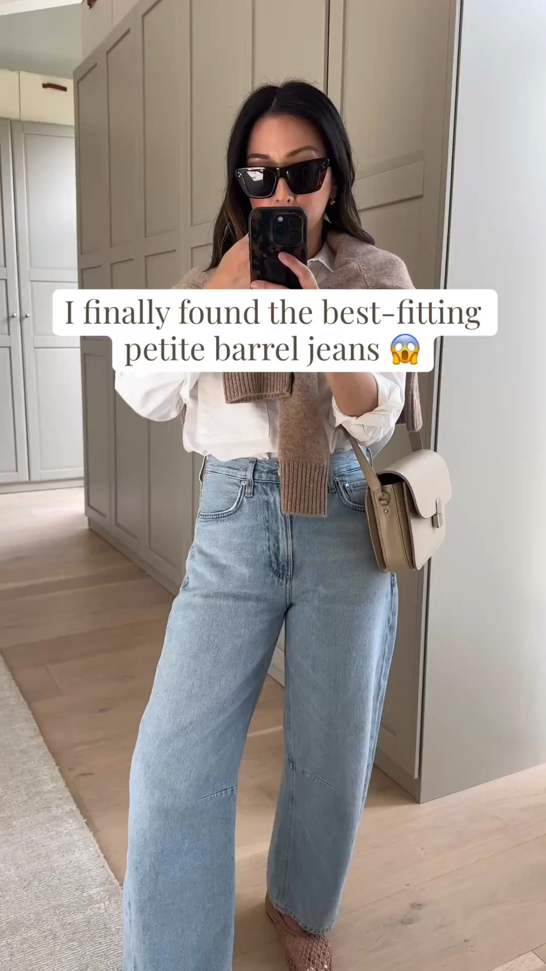 Finally!!!! Petite barrel jeans that actually fit us and I’m obsessed with. This specific wash is also very soft - like the sweatpants jeans. 

Petite miros fit smaller - more narrow legs and a slightly shorter rise. Because of this I went with my normal size up, 25. They were quite bit but after a wash and dry, they’re perfect!

AYR shirt xs
Citizens of humanity Miro jeans petite 25
Marc Fosher flats 5. Run big
Quince cashmere sweater xs
Sezane Milo bag - color is old, linked similar. 
Celine sunglasses 
Electric Picks earrings 
Dorsey James necklace 15"

Petite style, jeans, spring outfits 2026



#LTKPetite #LTKootd #LTKSeasonal