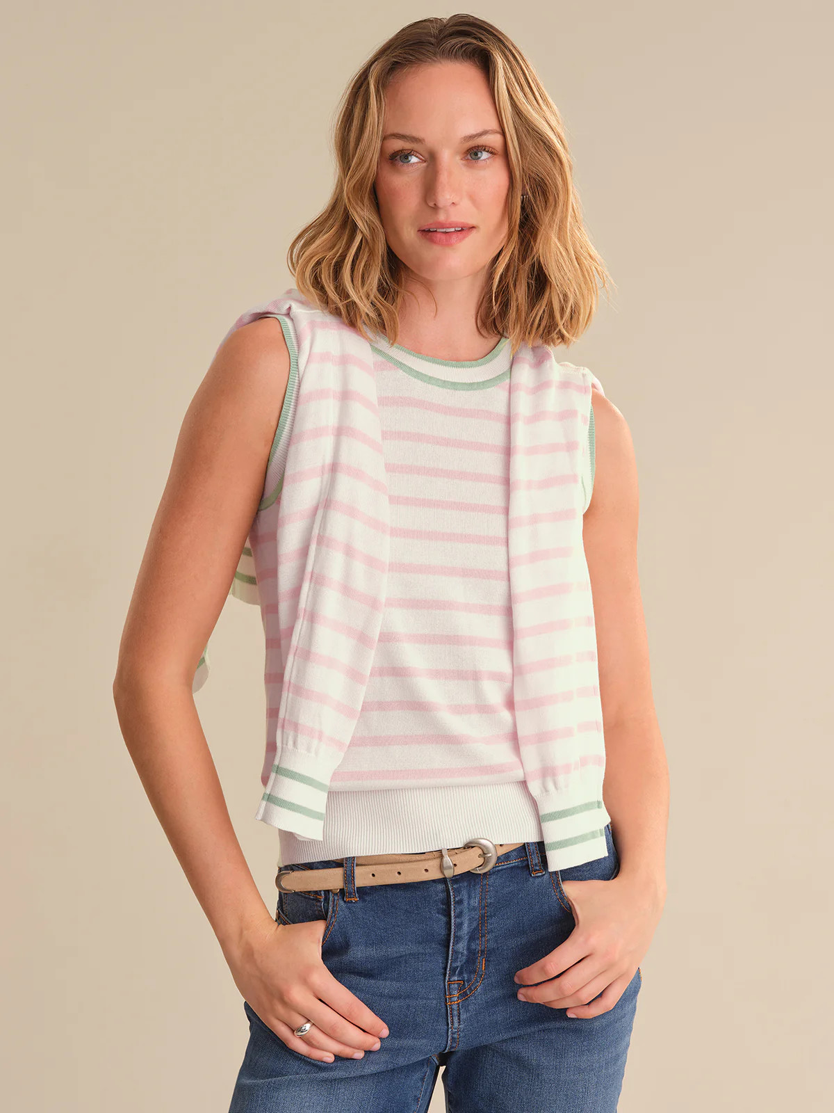 89th & Madison Stripe Crewneck Tank | 89th + Madison