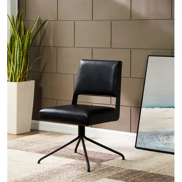 SAFAVIEH Couture Emmeline Swivel Office Chair. - Black | Bed Bath & Beyond