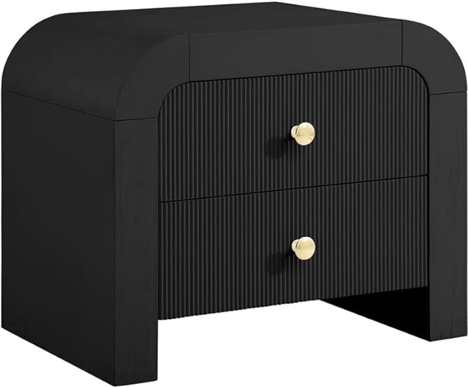 Meridian Furniture Artisto Collection Modern | Contemporary Rich Wood Veneer Nightstand with Comp... | Amazon (US)