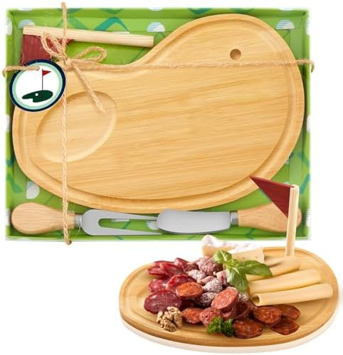 Golf Cheese Board Gift Set Party Favor Prizes Charcuterie Wood Board with Knives and Box Father D... | Amazon (US)