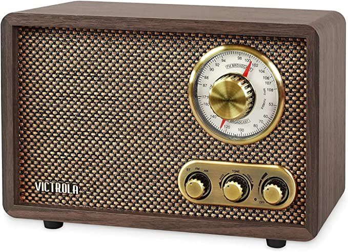 Victrola Retro Wood Bluetooth FM/AM Radio with Rotary Dial, Espresso | Amazon (US)