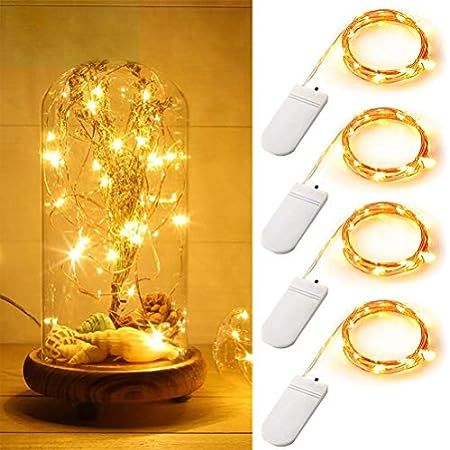 TingMiao Fairy Lights, 6 Pack Fairy Lights Battery Operated 7.2 ft 20 LED Mini String Lights Waterpr | Amazon (US)