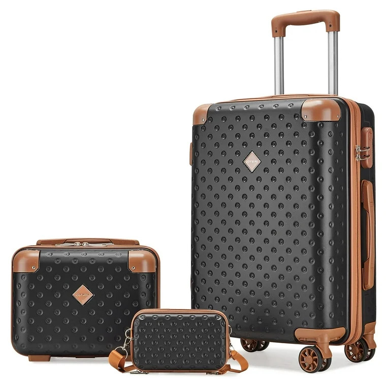 Joyway 3-Piece Carry-on Luggage Set with Swivel Wheel Combination Lock Lightweight Hard Shell Set... | Walmart (US)
