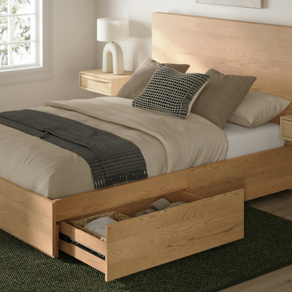 Leif Queen Storage Bed - White Oak | Article