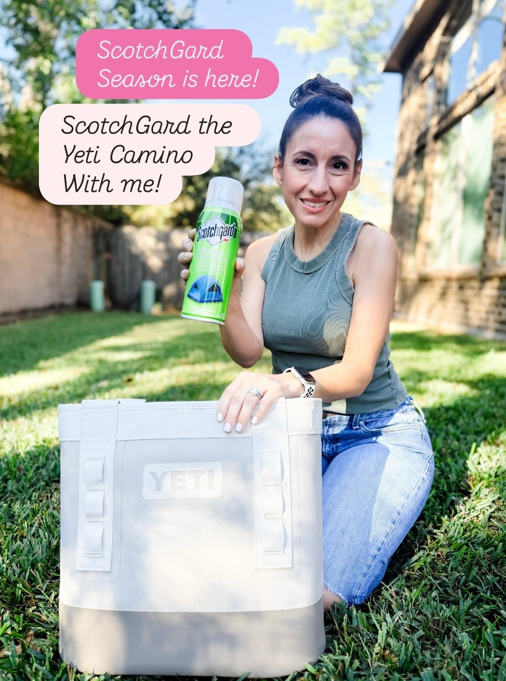 ScotchGard season is here! 
ScotchGard my favorite Yeti Camino 20 with me. 
ScotchGard benefits: repels water, stains, and dirt, making cleanup easier and helping them look newer longer! 
Green Old Navy Tank top runs tts. 
Old Navy jeans petite friendly. 


#LTKFindsUnder100 #LTKPetite #LTKOver40