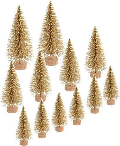 Amazon.com: Glitter Pine Trees Mini Artificial Christmas Tree Small Pine Trees for Christmas Deco... | Amazon (US)