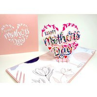 Happy Mother's Day - Pop Up Card 3D Pink Flower Heart Floral | Etsy (US)