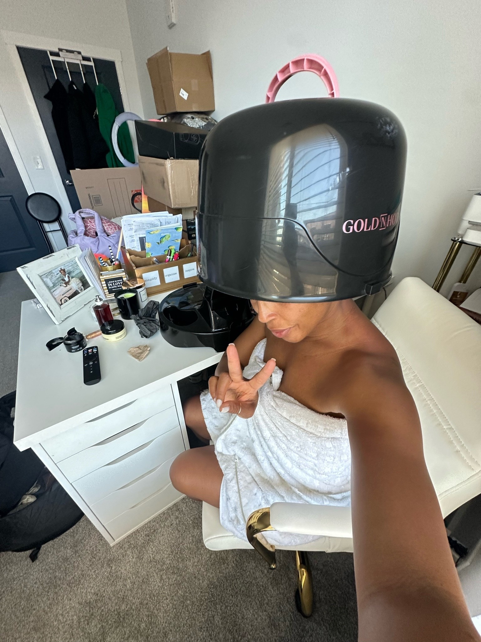 Getting my hair done in my home office. 

#HairCare #HairEssentials #SelfCare #xoJalonda #SilverHair

#LTKselfcare #LTKBeauty #LTKOver40