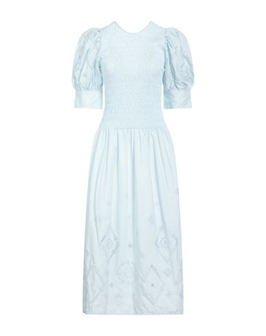 Ganni Woman Maxi dress Sky blue Size 4 Cotton | YOOX (US)