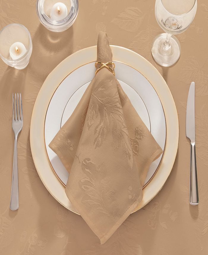 Elrene Elegant Woven Leaves Jacquard Damask Napkin, Set of 8 & Reviews - Table Linens - Dining - ... | Macys (US)