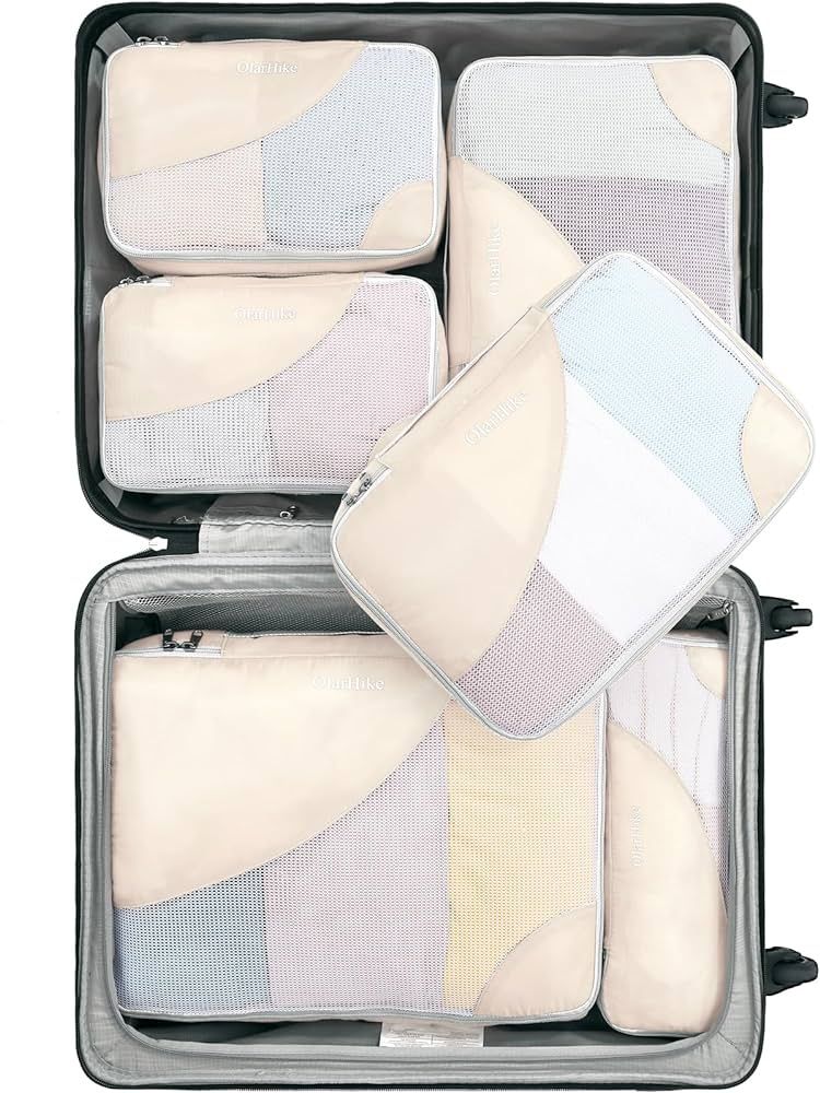 OlarHike 6 Set Packing Cubes for Travel, 4 Various Sizes(Large,Medium,Small,Slim) Luggage Organiz... | Amazon (US)
