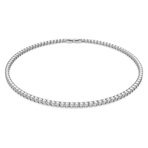 Swarovski Tennis Deluxe All-Around Tennis Necklace with Clear Crystals on a Rhodium Setting with Included Extender | Amazon (US)