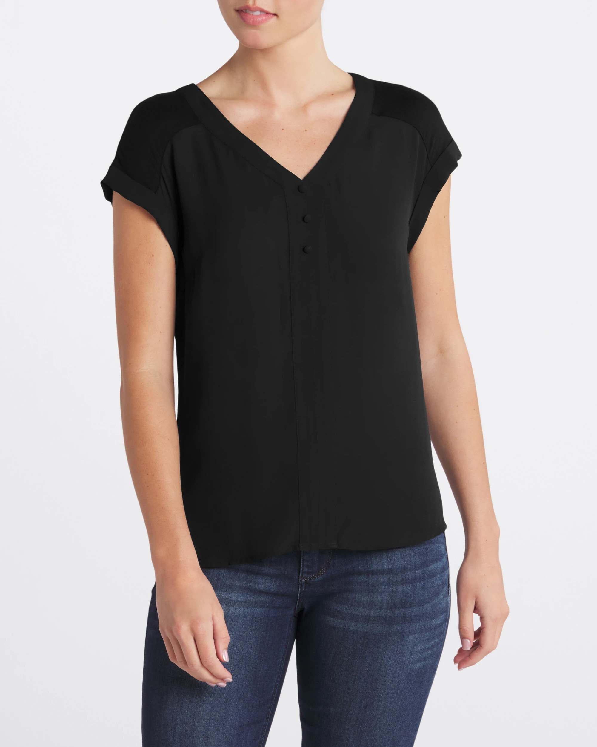 Helina Mixed Material Blouse | Stitch Fix