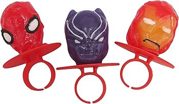 Imaginings 3 Marvel Lollipop Rings Individually Wrapped Candy Spider-Man Iron Man Black Panther C... | Amazon (US)