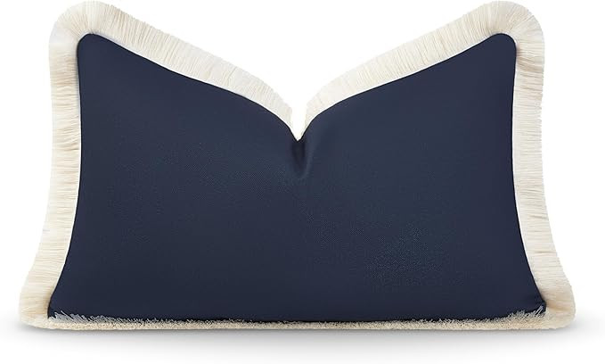 Hofdeco Premium Coastal Hampton Style Patio Outdoor Performance Lumbar Pillow Cover Only, 12"x20"... | Amazon (US)
