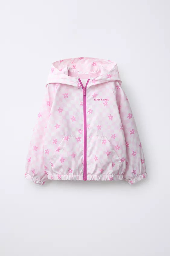 WATER-REPELLENT CHECK AND FLORAL RAINCOAT | Zara UK